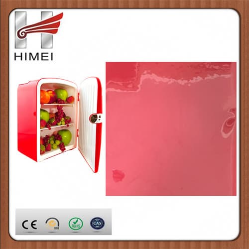 High gloss film coating metal plates for refrigerator panels
